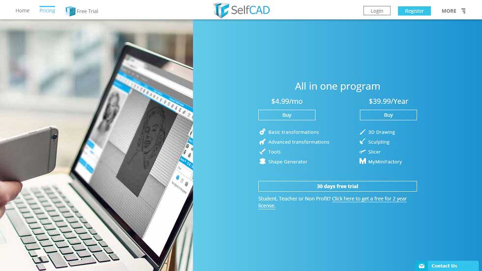 3D Printing Software SelfCAD, enters in 100th classroom Nationwide
