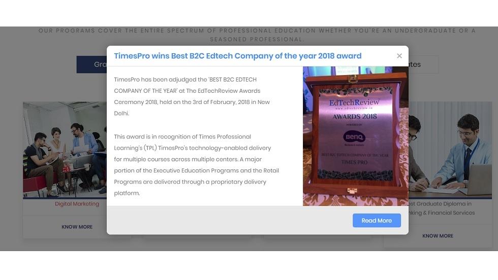 'TimesPro' Acknowledged for its Technology-Enabled Course Delivery